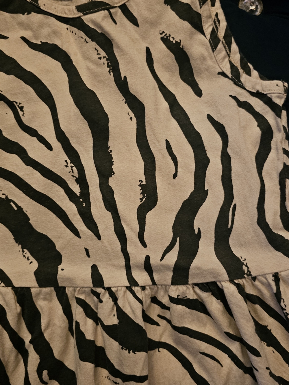 H&M Black & White Zebra-Print Sleeveless Casual Dress Size 8-10 Youth - Picture 4 of 6